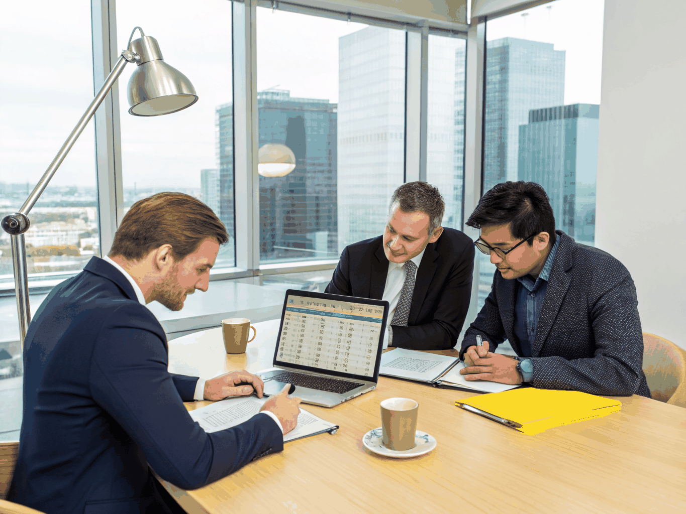 Consultants discussing strategic asset deployment